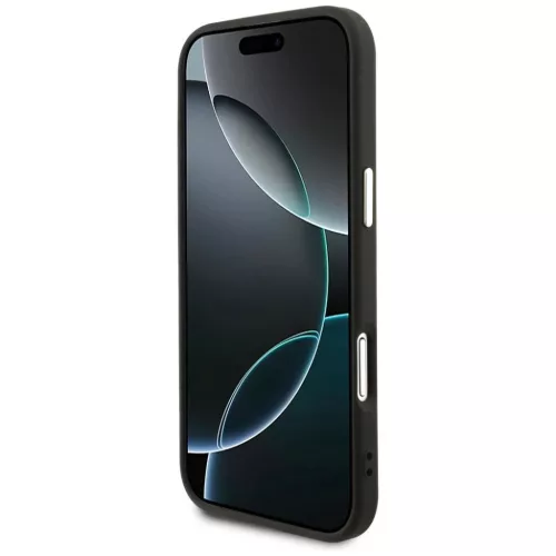  iPhone 17 Air Fekete Guess PU Bőr 4G Háromszög Logós Arany Kerete-3666339520960 5 kép
