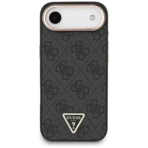  iPhone 17 Air Fekete Guess PU Bőr 4G Háromszög Logós Arany Kerete-3666339520960 7 kép