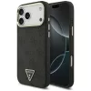  iPhone 17 Pro Max Fekete Guess PU Leather 4G Strass Triangle Logo Gold Frame MagSafe tok