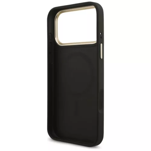  iPhone 17 Pro Max Fekete Guess PU Leather 4G Strass Triangle Logo Gol-3666339520984 3 kép
