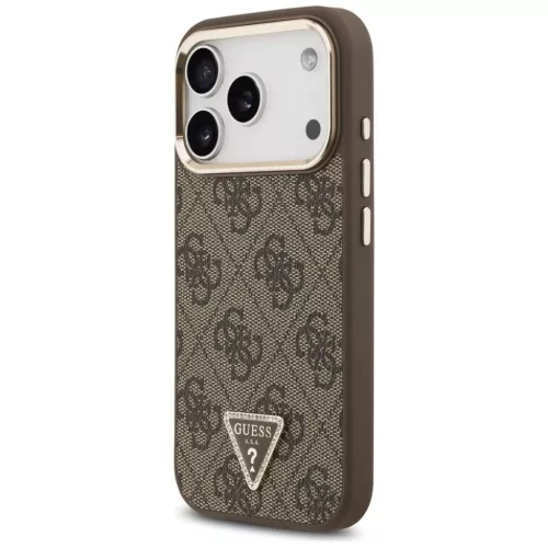  iPhone 17 Pro Barna Guess PU bőr 4G Strass háromszög logó arany k-3666339521134 2 kép