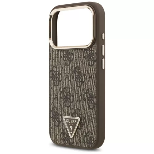  iPhone 17 Pro Barna Guess PU bőr 4G Strass háromszög logó arany k-3666339521134 4 kép