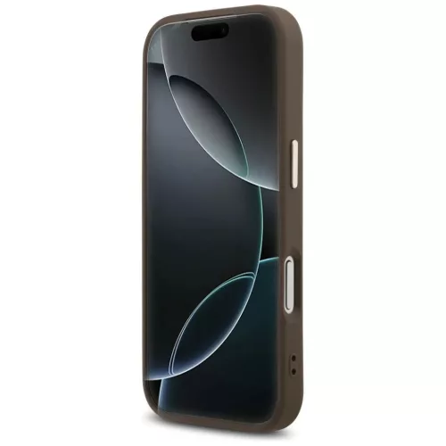  iPhone 17 Pro Barna Guess PU bőr 4G Strass háromszög logó arany k-3666339521134 5 kép