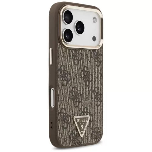  iPhone 17 Pro Barna Guess PU bőr 4G Strass háromszög logó arany k-3666339521134 6 kép
