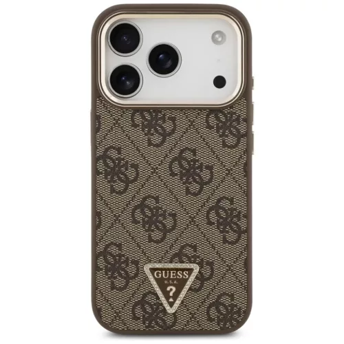  iPhone 17 Pro Barna Guess PU bőr 4G Strass háromszög logó arany k-3666339521134 7 kép
