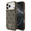  iPhone 17 Pro Max Barna Guess PU Bőr 4G Strass Háromszög Logó Arany Keret MagSafe tok