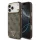 iPhone 17 Pro Max Barna Guess PU Bőr 4G Strass Háromszög Logó Arany Keret MagSafe tok
