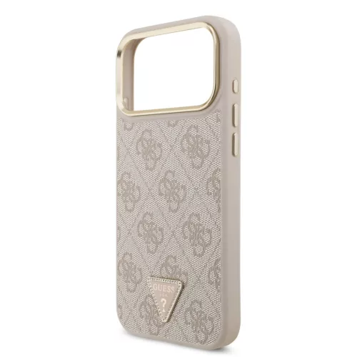  iPhone 17 Pro Max Pink Guess PU Leather 4G Triangle Logo Arany Kerete-3666339521462 5 kép