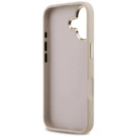  iPhone 17 Pink Guess PU Leather 4G Metal Logo Gold Frame tok-3666339521752 2 kép