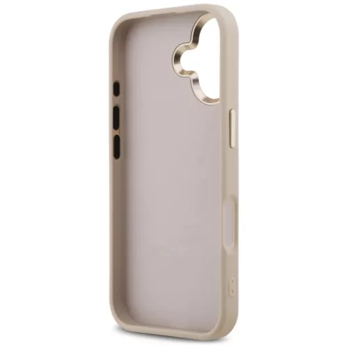  iPhone 17 Pink Guess PU Leather 4G Metal Logo Gold Frame tok-3666339521752 2 kép