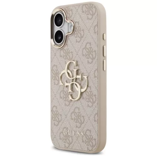  iPhone 17 Pink Guess PU Leather 4G Metal Logo Gold Frame tok-3666339521752 7 kép