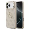  iPhone 17 Pro Max rózsaszín Guess PU bőr 4G fém logós arany keretes tok