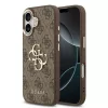  iPhone 17 Barna Guess PU Bőr 4G Fém Logó Arany Keret tok