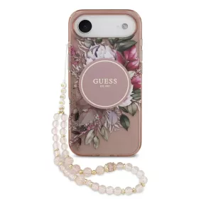  iPhone 17 Air Pink Guess IML Flowers Pántos MagSafe tok-3666339526160 1 kép
