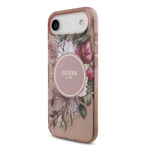  iPhone 17 Air Pink Guess IML Flowers Pántos MagSafe tok-3666339526160 2 kép