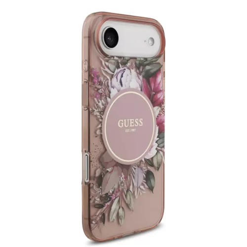  iPhone 17 Air Pink Guess IML Flowers Pántos MagSafe tok-3666339526160 3 kép