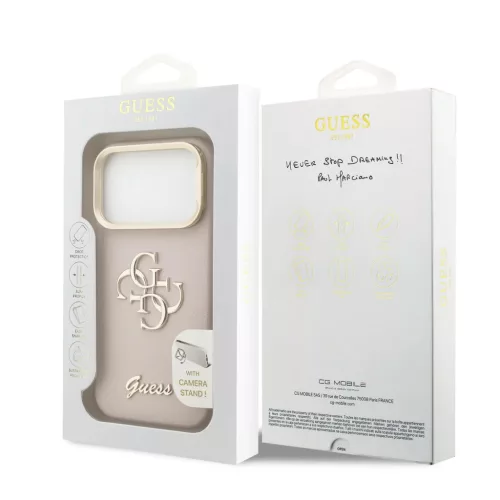 Guess PU Grained 4G Logo Állványos Kamera Keretes tok iPhone 17 Pro -3666339534219 7 kép
