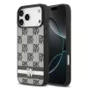 DKNY PU bőr kockás minta és csíkos tok iPhone 17 Pro Max fekete to-3666339545826 1 kép