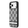 DKNY PU bőr kockás minta és csíkos tok iPhone 17 Pro Max fekete to-3666339545826 2 kép