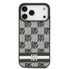 DKNY PU bőr kockás minta és csíkos tok iPhone 17 Pro Max fekete to-3666339545826 3 kép