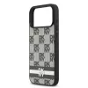 DKNY PU bőr kockás minta és csíkos tok iPhone 17 Pro Max fekete to-3666339545826 5 kép