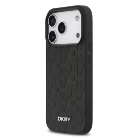  iPhone 17 Pro Fekete DKNY PU Bőr Rácsos Minta Magsafe tok-3666339546014 2 kép