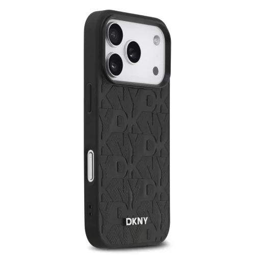  iPhone 17 Pro Fekete DKNY PU Bőr Rácsos Minta Magsafe tok-3666339546014 4 kép