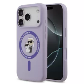    iPhone 17 Pro Lila Karl Lagerfeld Liquid Silicone Karl and Choupette MagSafe tok