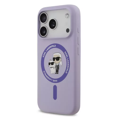  iPhone 17 Pro Lila Karl Lagerfeld Liquid Silicone Karl and Choupette -3666339549398 2 kép