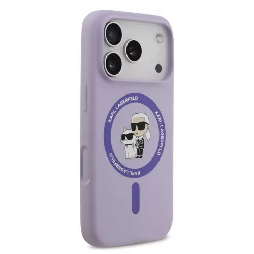  iPhone 17 Pro Lila Karl Lagerfeld Liquid Silicone Karl and Choupette -3666339549398 4 kép