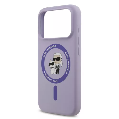  iPhone 17 Pro Lila Karl Lagerfeld Liquid Silicone Karl and Choupette -3666339549398 5 kép