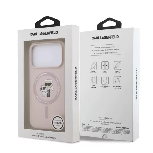  iPhone 17 Pro rózsaszín Karl Lagerfeld Liquid Silicone Karl és Cho-3666339549435 7 kép