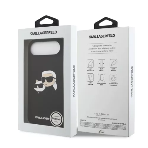  iPhone 17 Air fekete Karl Lagerfeld Liquid Silicone Double Heads MagS-3666339549466 7 kép