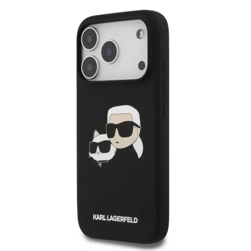  iPhone 17 Pro Fekete Karl Lagerfeld Liquid Silicone Double Heads MagS-3666339549473 2 kép