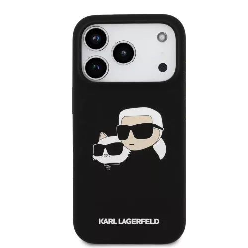  iPhone 17 Pro Fekete Karl Lagerfeld Liquid Silicone Double Heads MagS-3666339549473 3 kép