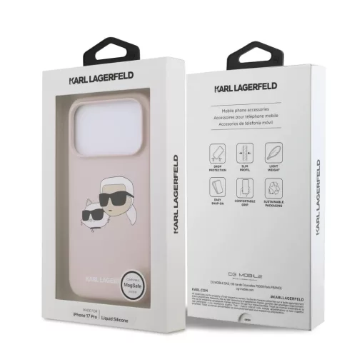  iPhone 17 Pro Pink Karl Lagerfeld Liquid Silicone Double Heads MagSaf-3666339549510 7 kép