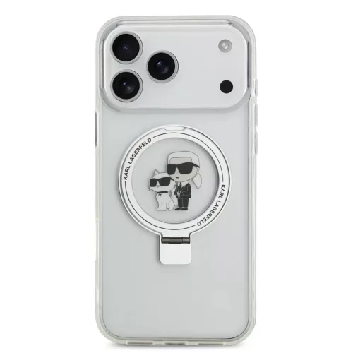  iPhone 17 Pro Max áttetsző Karl Lagerfeld Ringstand Karl és Choupe-3666339549602 3 kép
