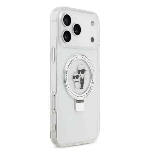  iPhone 17 Pro Max áttetsző Karl Lagerfeld Ringstand Karl és Choupe-3666339549602 4 kép