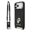  iPhone 17 Pro Karl Lagerfeld Saffiano Crossbody pánt Metal Karl és Choupette tok