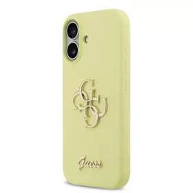  iPhone 17 sárga Guess Liquid Silicone 4G Metal Logo tok-3666339549930 2 kép