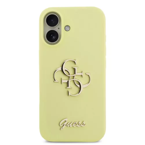  iPhone 17 sárga Guess Liquid Silicone 4G Metal Logo tok-3666339549930 3 kép