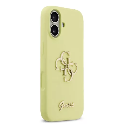  iPhone 17 sárga Guess Liquid Silicone 4G Metal Logo tok-3666339549930 4 kép