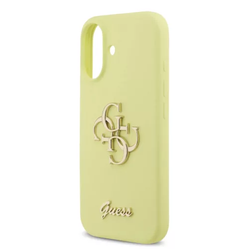  iPhone 17 sárga Guess Liquid Silicone 4G Metal Logo tok-3666339549930 5 kép