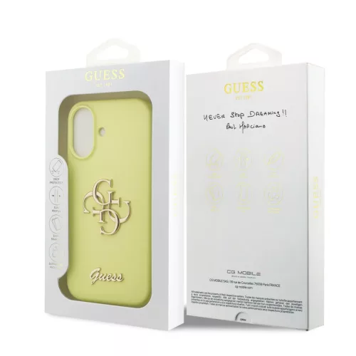  iPhone 17 sárga Guess Liquid Silicone 4G Metal Logo tok-3666339549930 7 kép