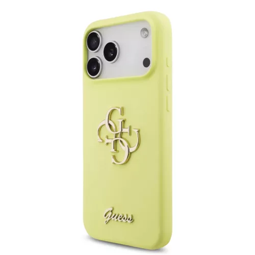  iPhone 17 Pro Max sárga Guess Liquid Silicone 4G Metal Logo tok-3666339549961 2 kép