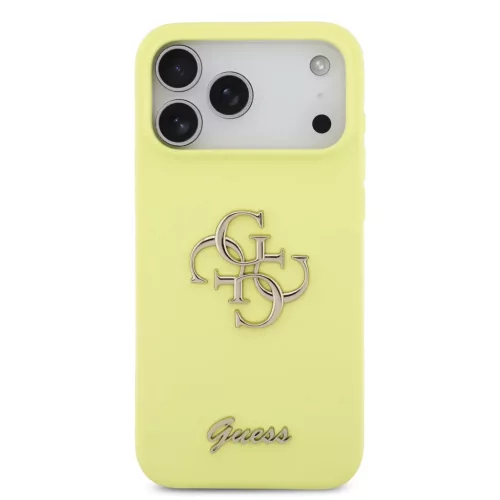  iPhone 17 Pro Max sárga Guess Liquid Silicone 4G Metal Logo tok-3666339549961 3 kép