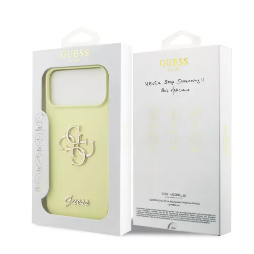  iPhone 17 Pro Max sárga Guess Liquid Silicone 4G Metal Logo tok-3666339549961 7 kép