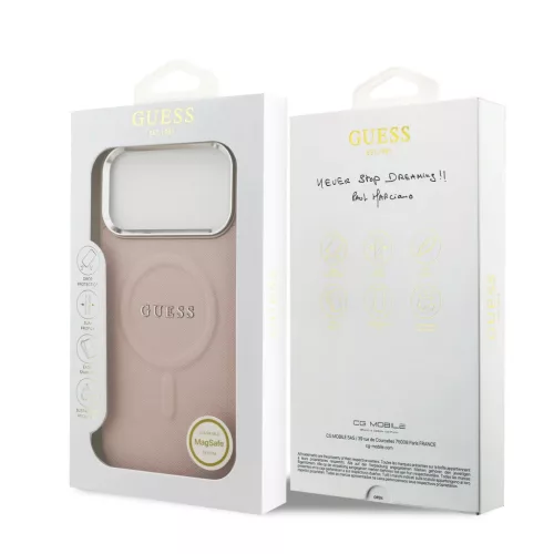  iPhone 17 Pro Max Pink Guess PU Saffiano MagSafe tok-3666339550127 7 kép