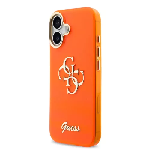  iPhone 17 narancssárga Guess IML 4G Script Metal Logo tok-3666339590369 2 kép