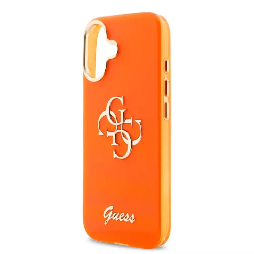  iPhone 17 narancssárga Guess IML 4G Script Metal Logo tok-3666339590369 5 kép